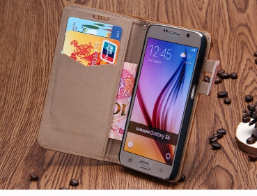 POEGO Luxus Klapphülle Rot für Samsung Galaxy S7 Edge